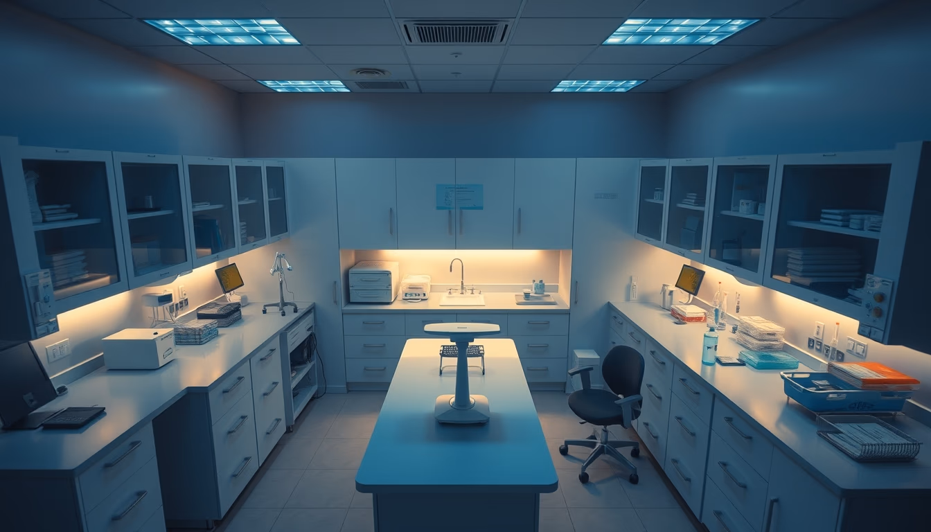 biomedical lab clean in editorial style