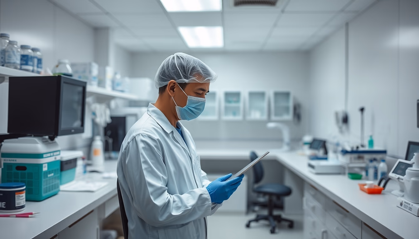 biomedical lab clean in editorial style