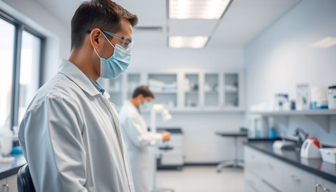 biomedical lab clean in editorial style