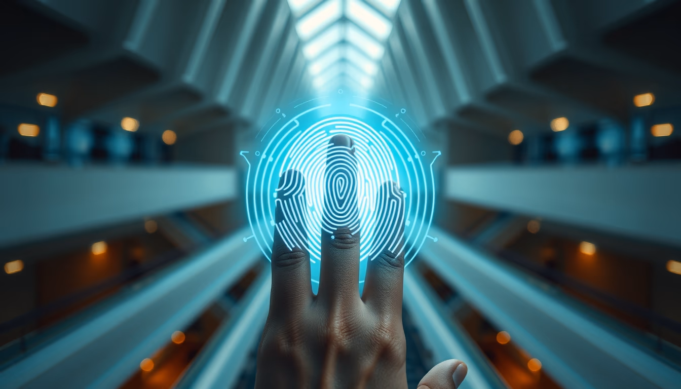 biometric scan finger in editorial style