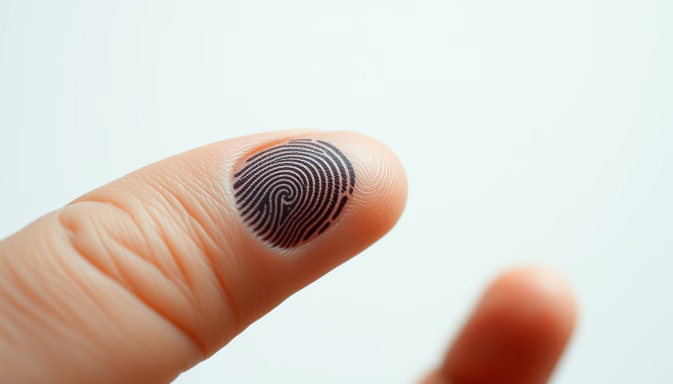 biometric scan finger in editorial style