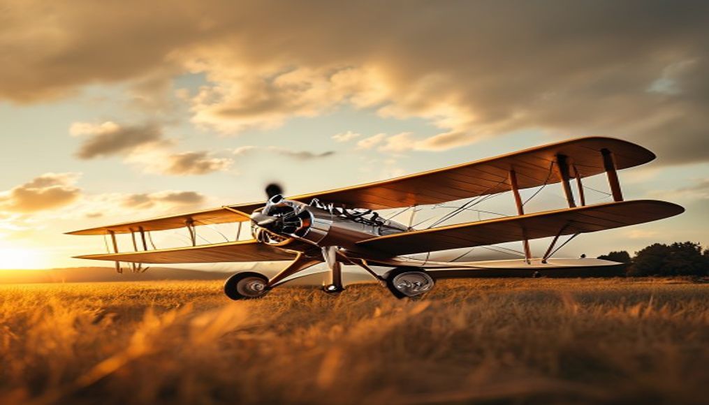 biplane vintage barnstormer in editorial style