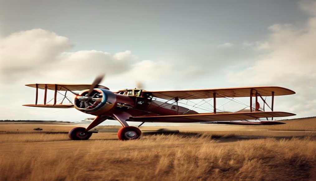 biplane vintage barnstormer in editorial style