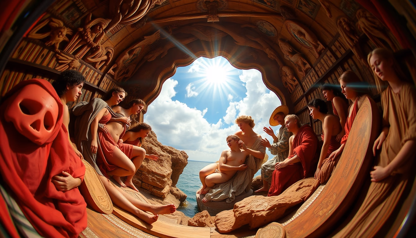 birth of venus botticelli in editorial style