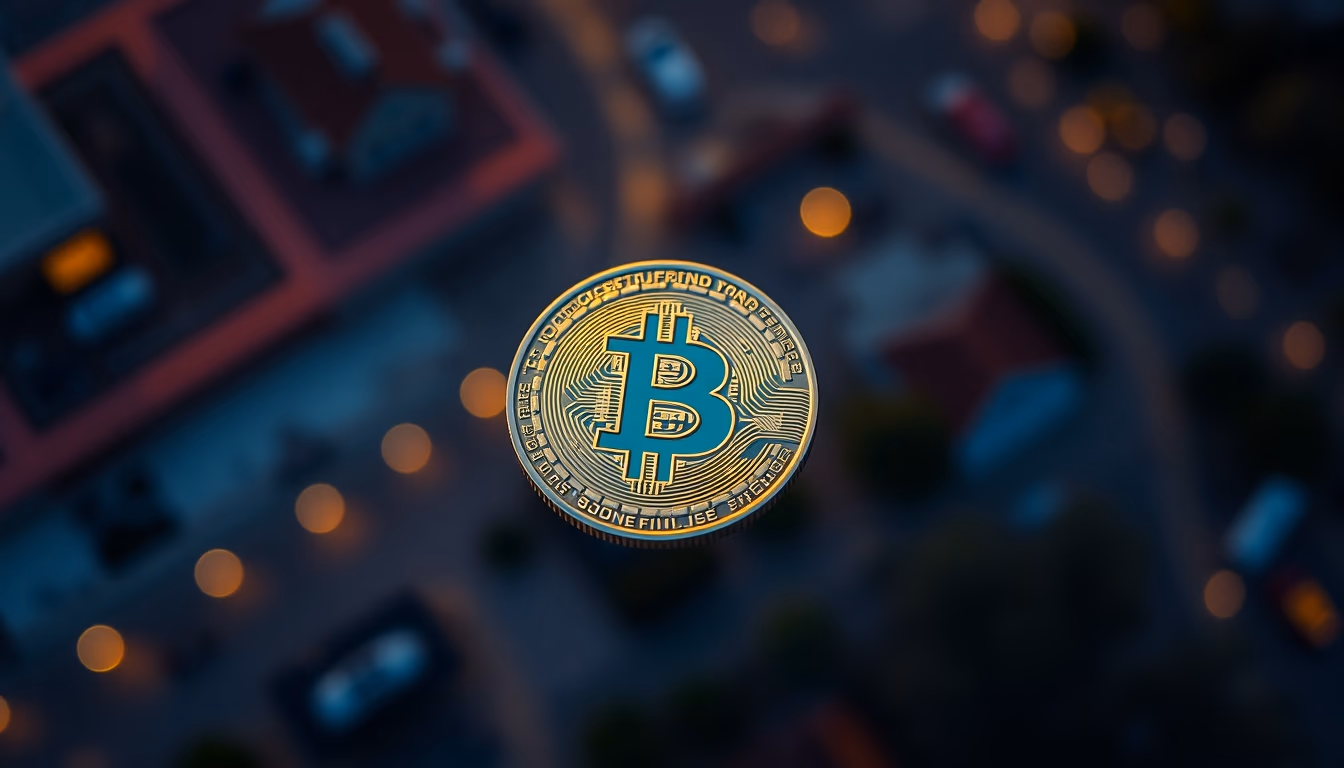 bitcoin coin in golden light in editorial style