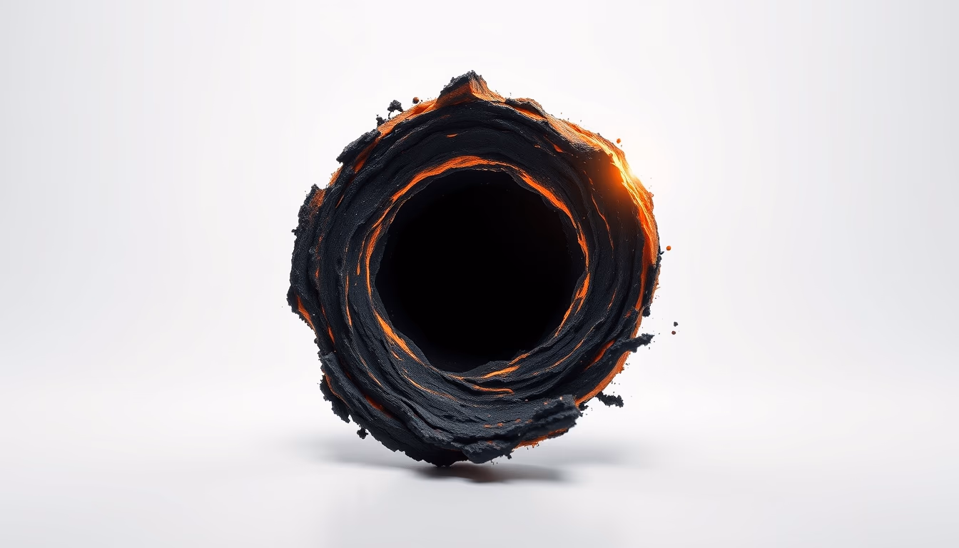 black hole accretion disk in editorial style