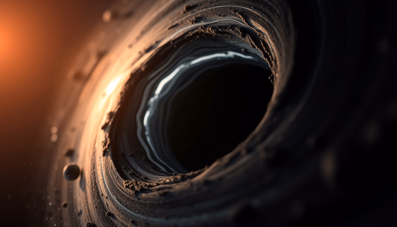 Black hole accretion disk em estilo editorial