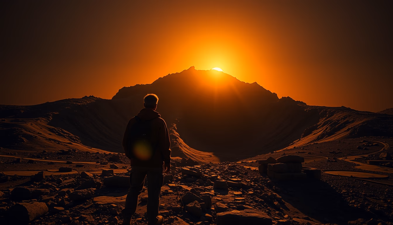 black hole event horizon in editorial style