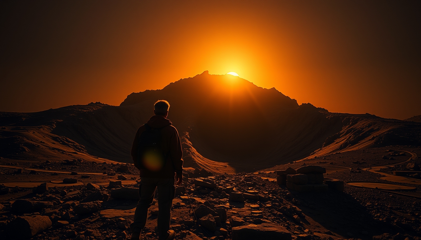 black hole event horizon in editorial style