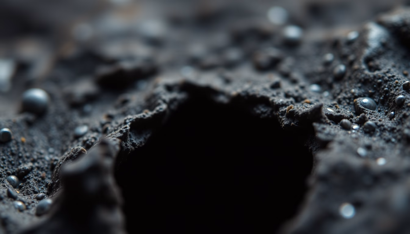 black hole event horizon in editorial style