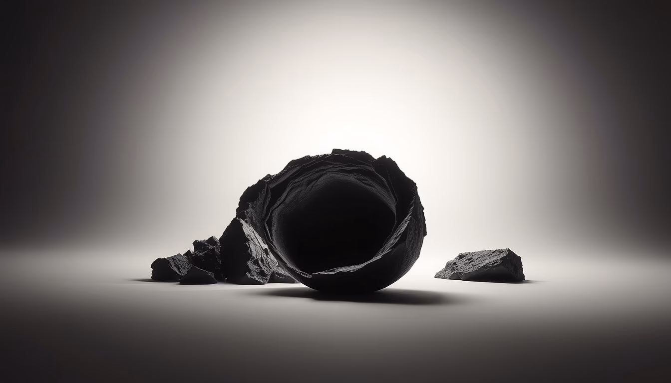 black hole event horizon in editorial style