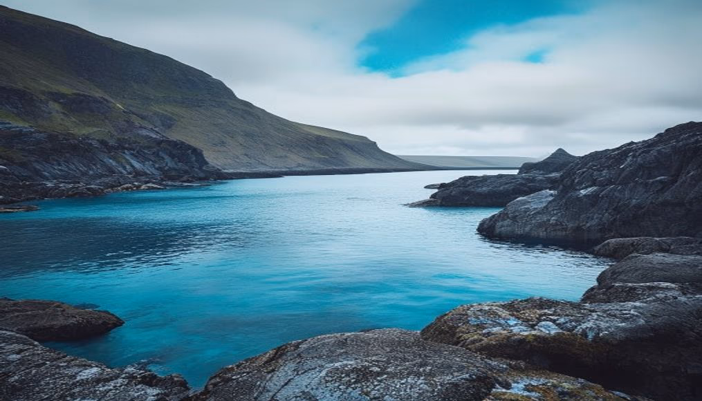 blue lagoon iceland in editorial style