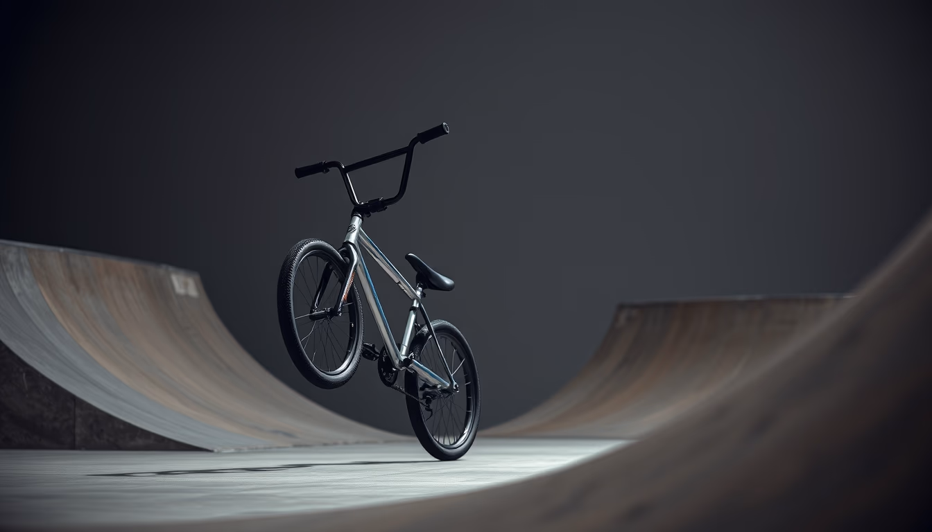 bmx skatepark concrete in editorial style