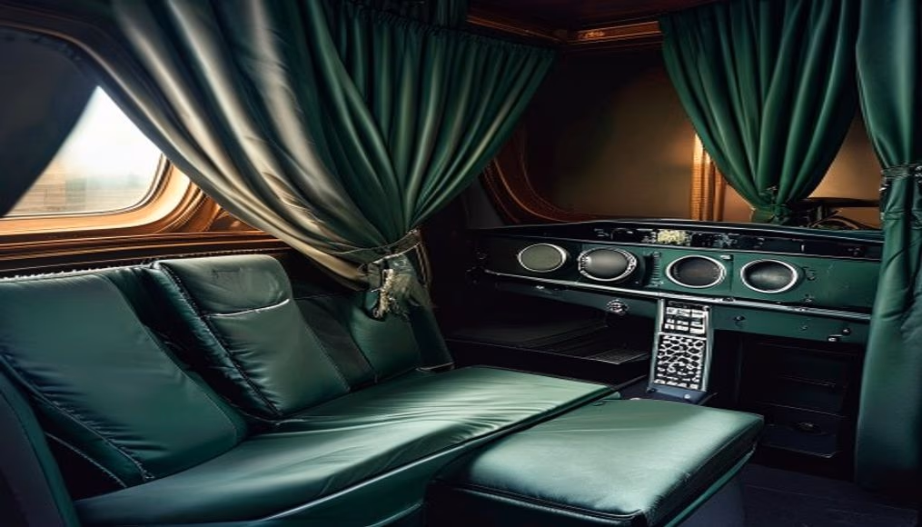 Bombardier global 7500 interior em fotografia editorial de luxo