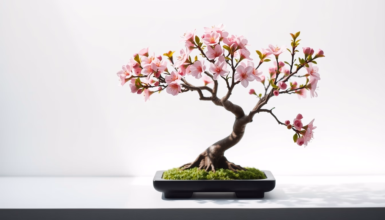 bonsai cherry blossom mini in editorial style