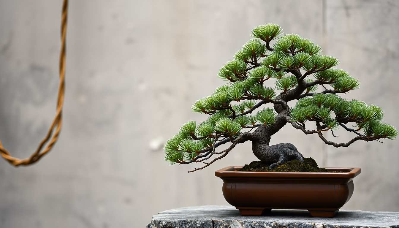 bonsai pine ancient in editorial style