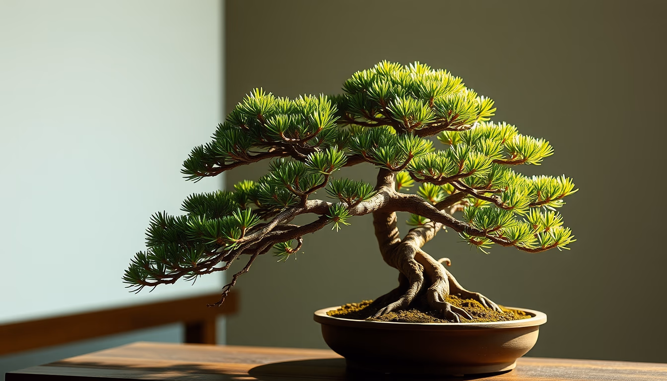 bonsai pine ancient in editorial style