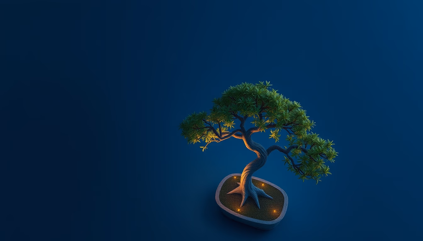Bonsai tree minimalist em estilo editorial