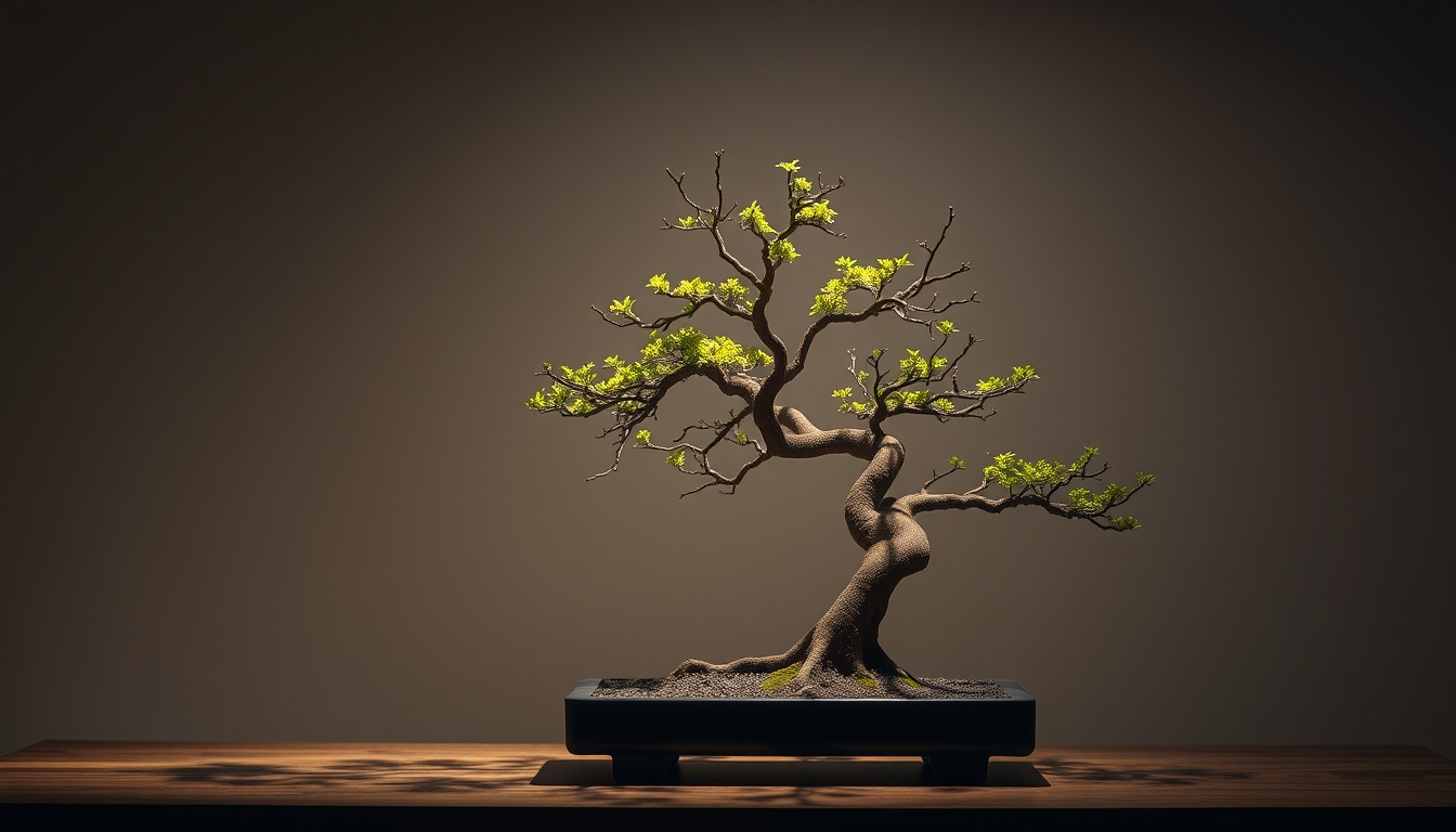 bonsai tree minimalist in editorial style