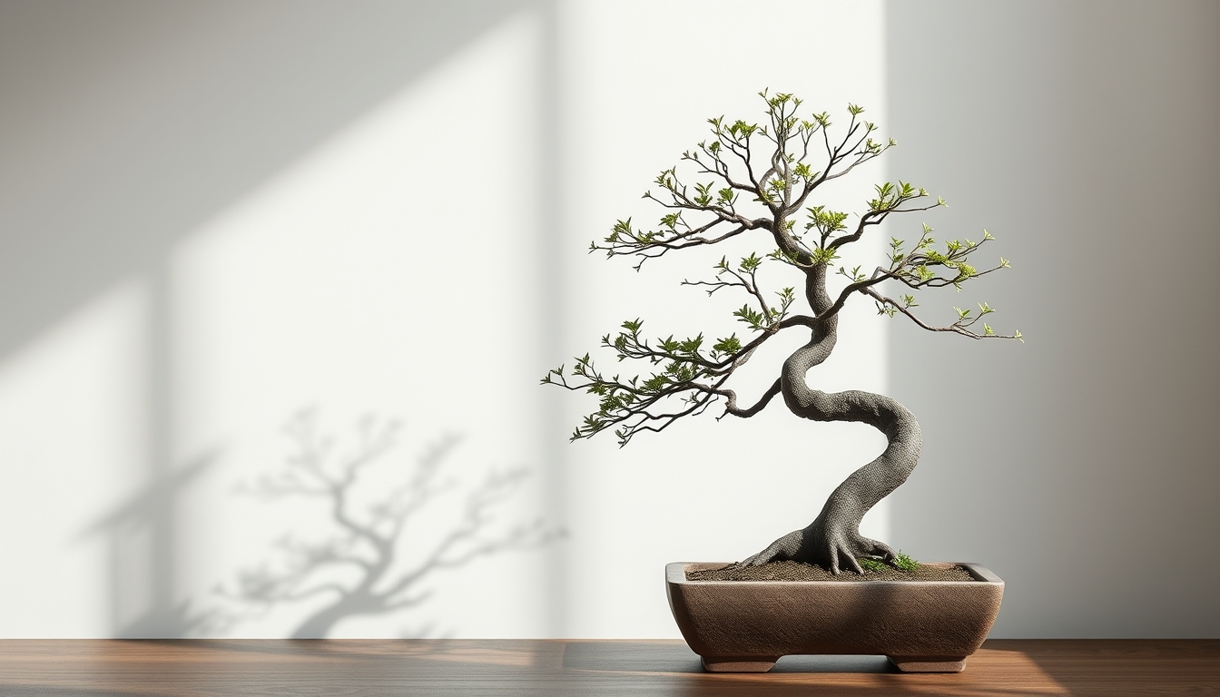 bonsai tree minimalist in editorial style