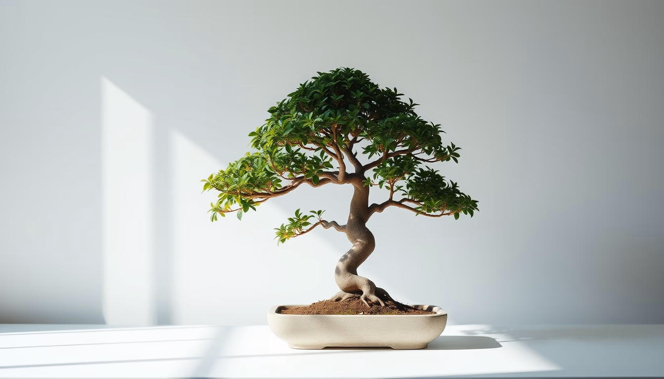 Bonsai tree minimalist em estilo editorial