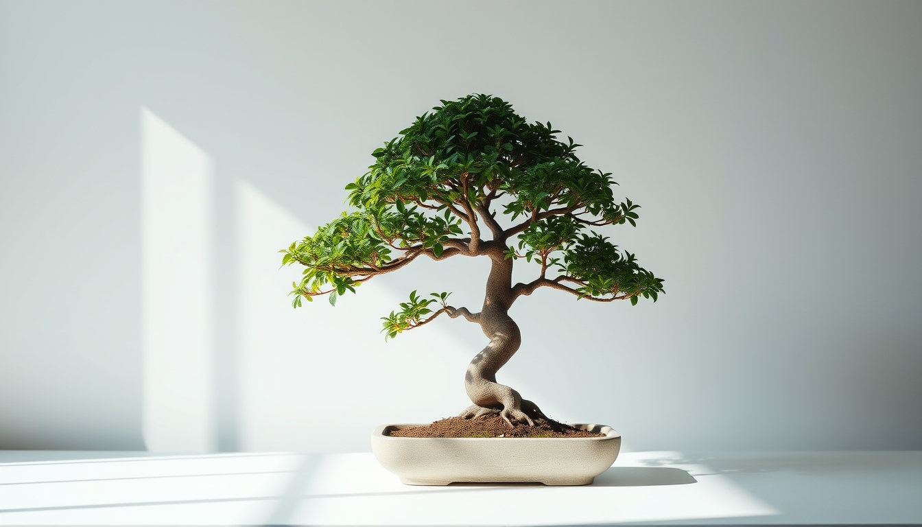 bonsai tree minimalist in editorial style