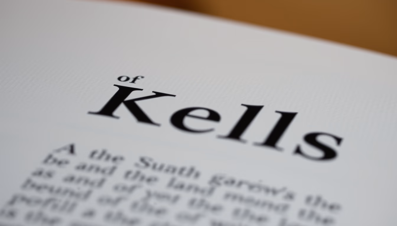 book of kells page in editorial style