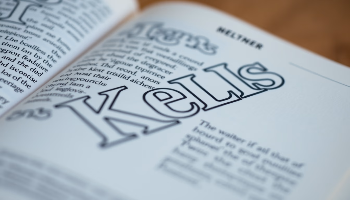 book of kells page in editorial style