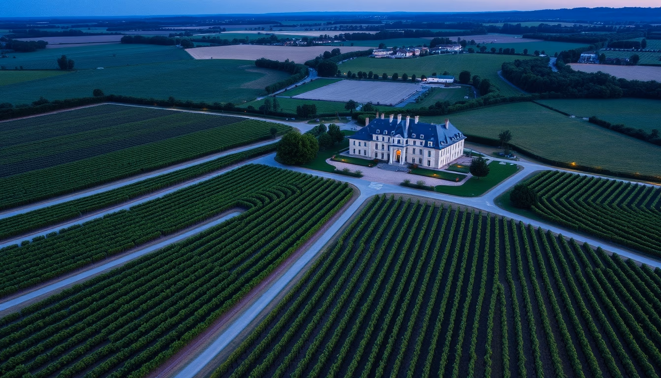 bordeaux chateau vineyards in editorial style