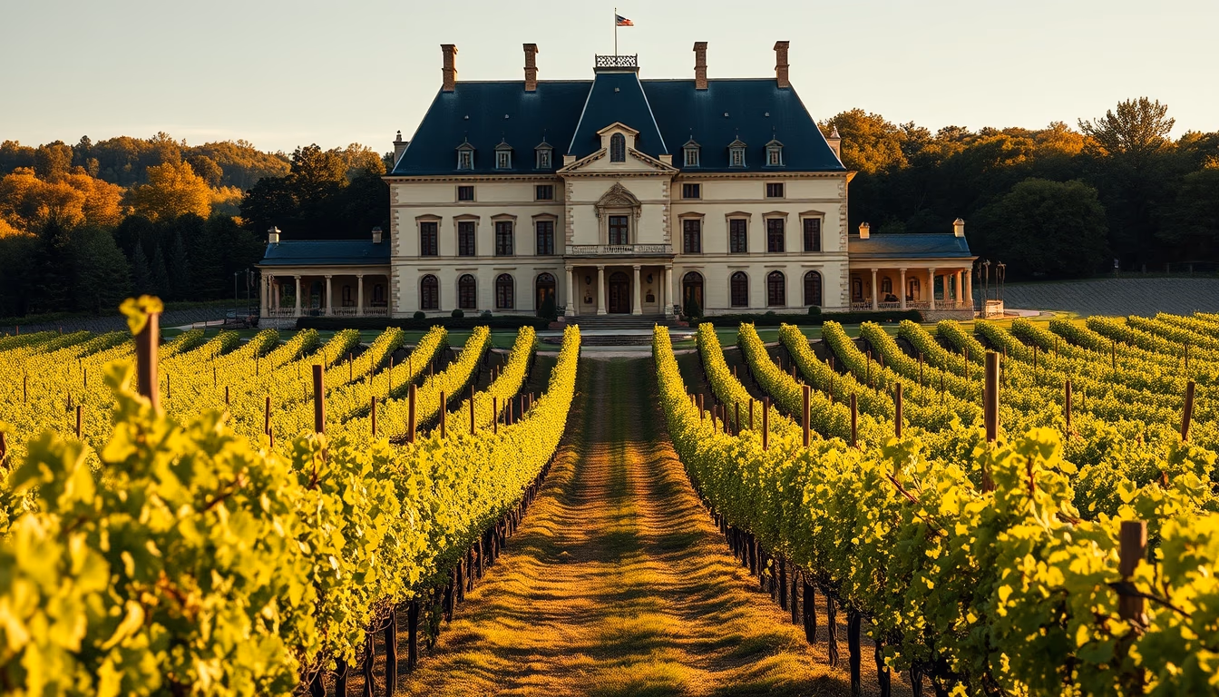 bordeaux chateau vineyards in editorial style
