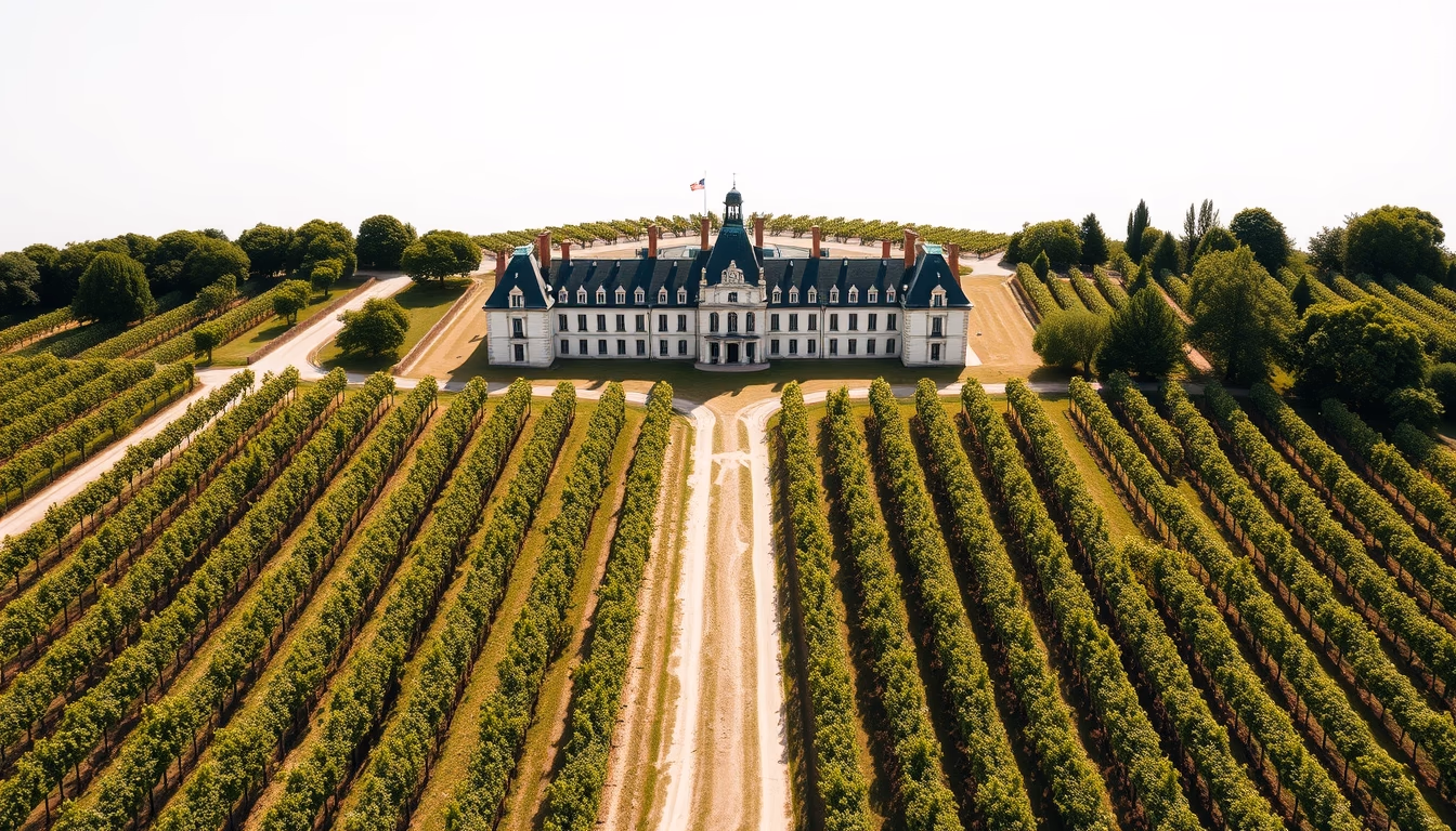 bordeaux chateau vineyards in editorial style