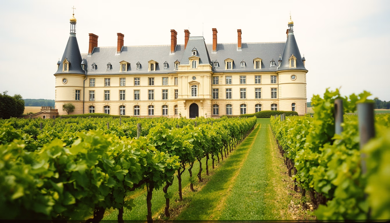 bordeaux chateau vineyards in editorial style