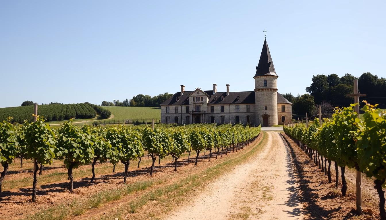 bordeaux chateau vineyards in editorial style