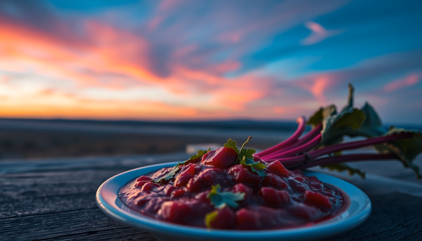 borscht russian beet in editorial style