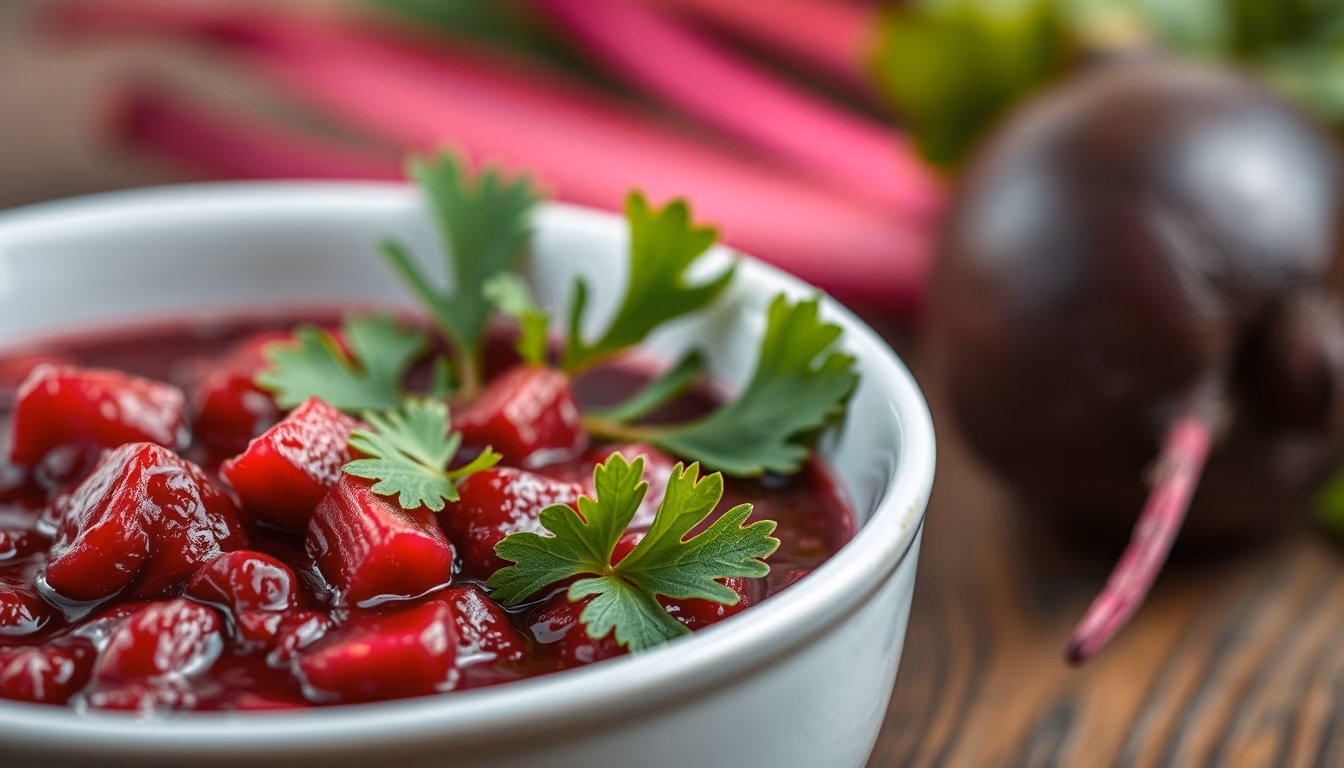 borscht russian beet in editorial style