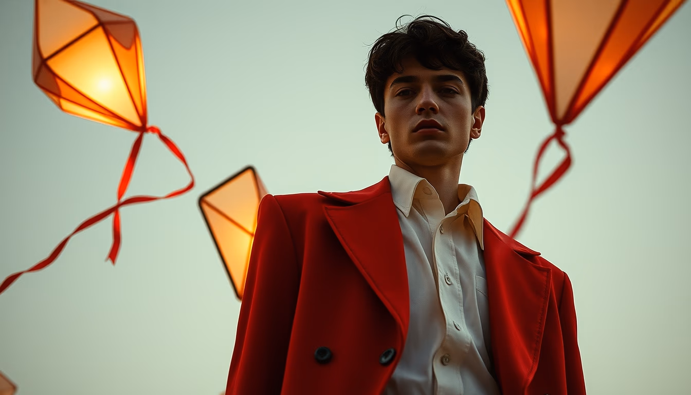 box kite vintage in editorial style