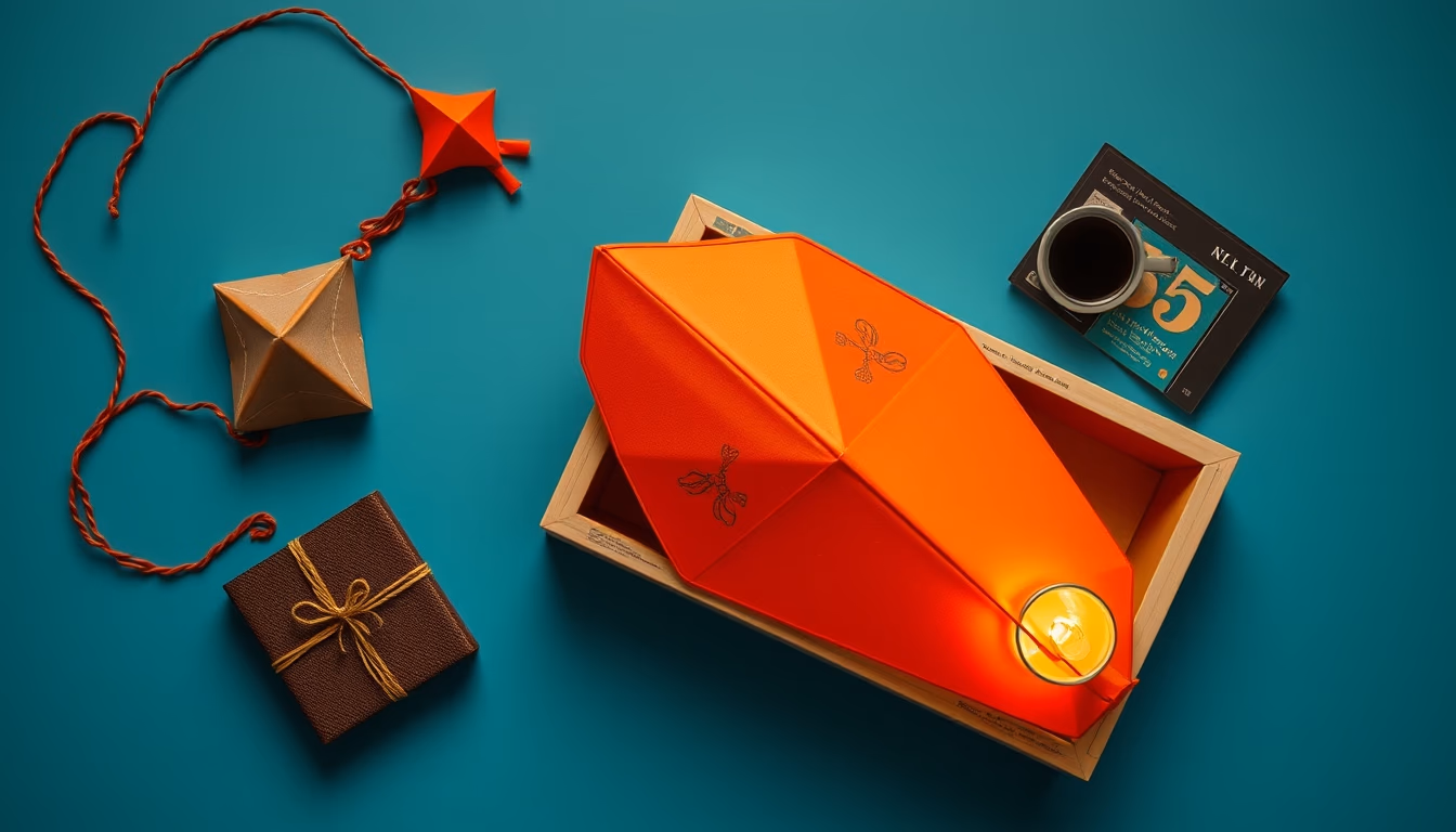 box kite vintage in editorial style