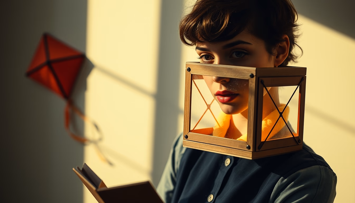 box kite vintage in editorial style