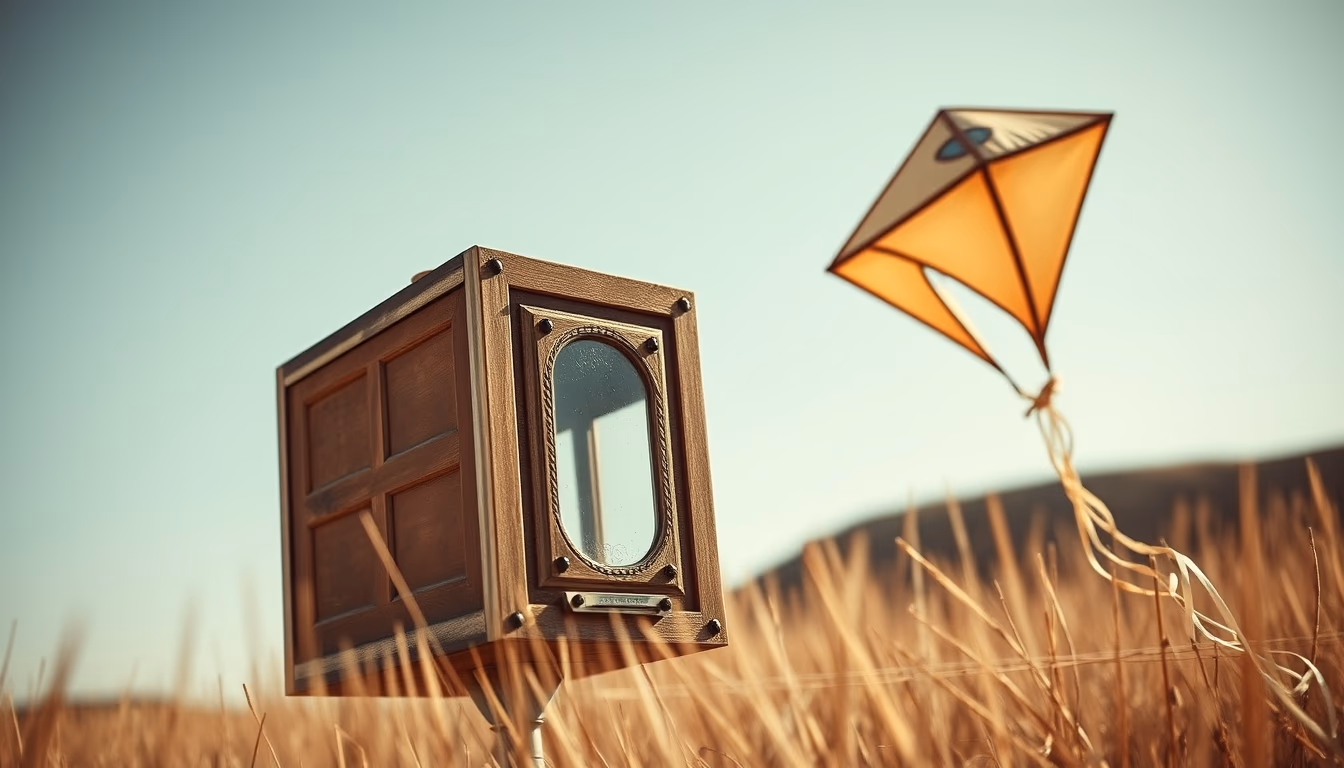 box kite vintage in editorial style
