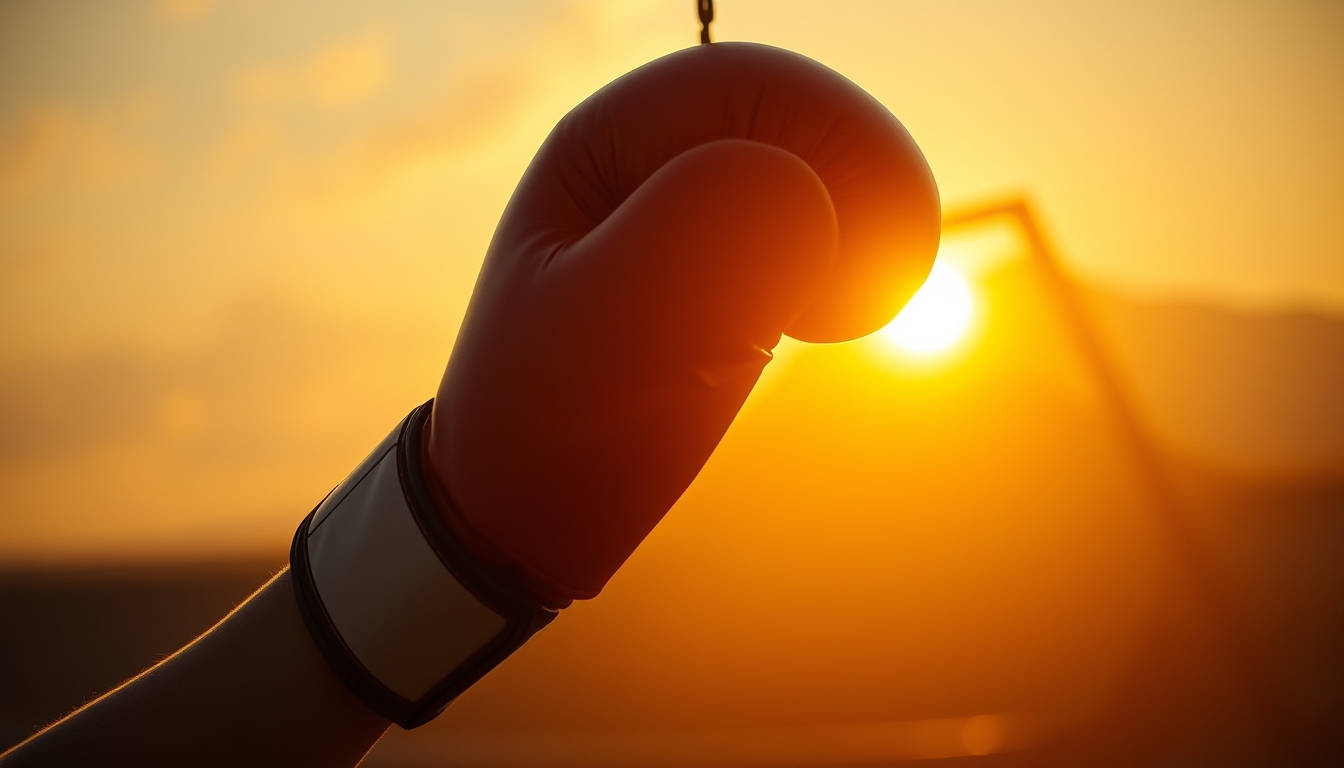 boxing gloves on canvas in editorial style