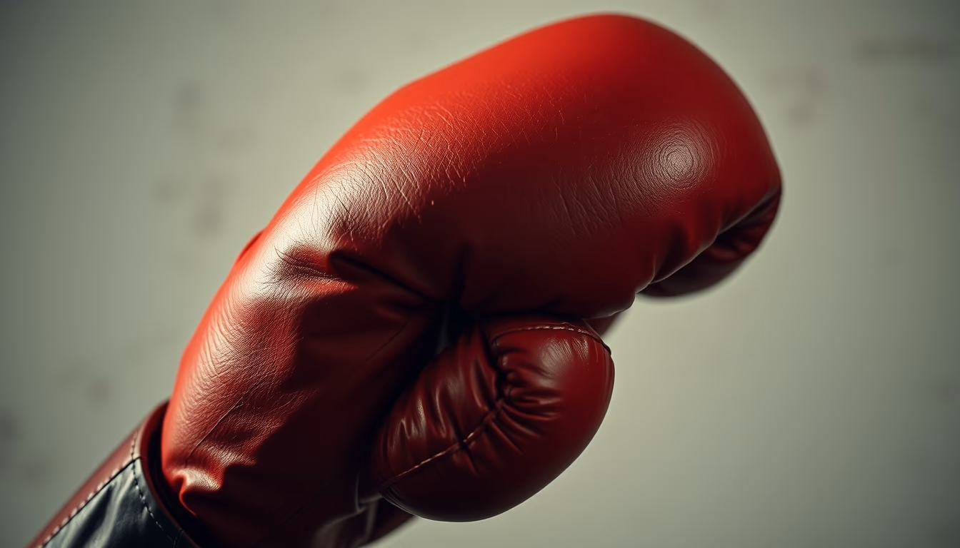 boxing gloves on canvas in editorial style