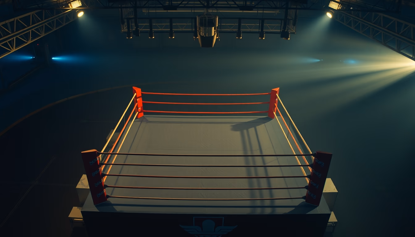 boxing ring empty in editorial style