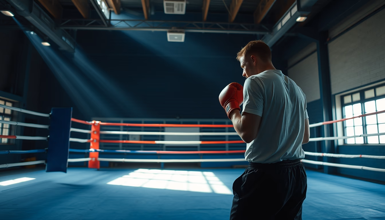 boxing ring empty in editorial style