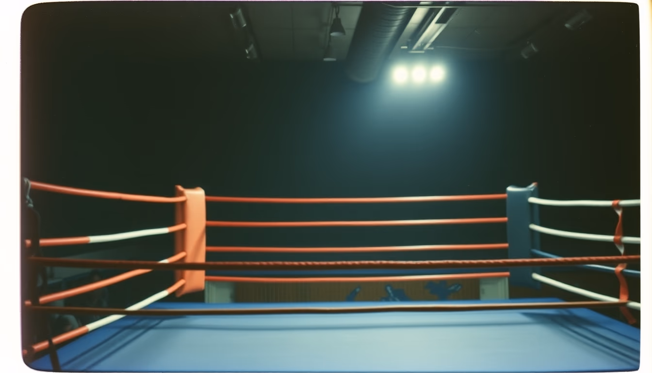 boxing ring empty in editorial style