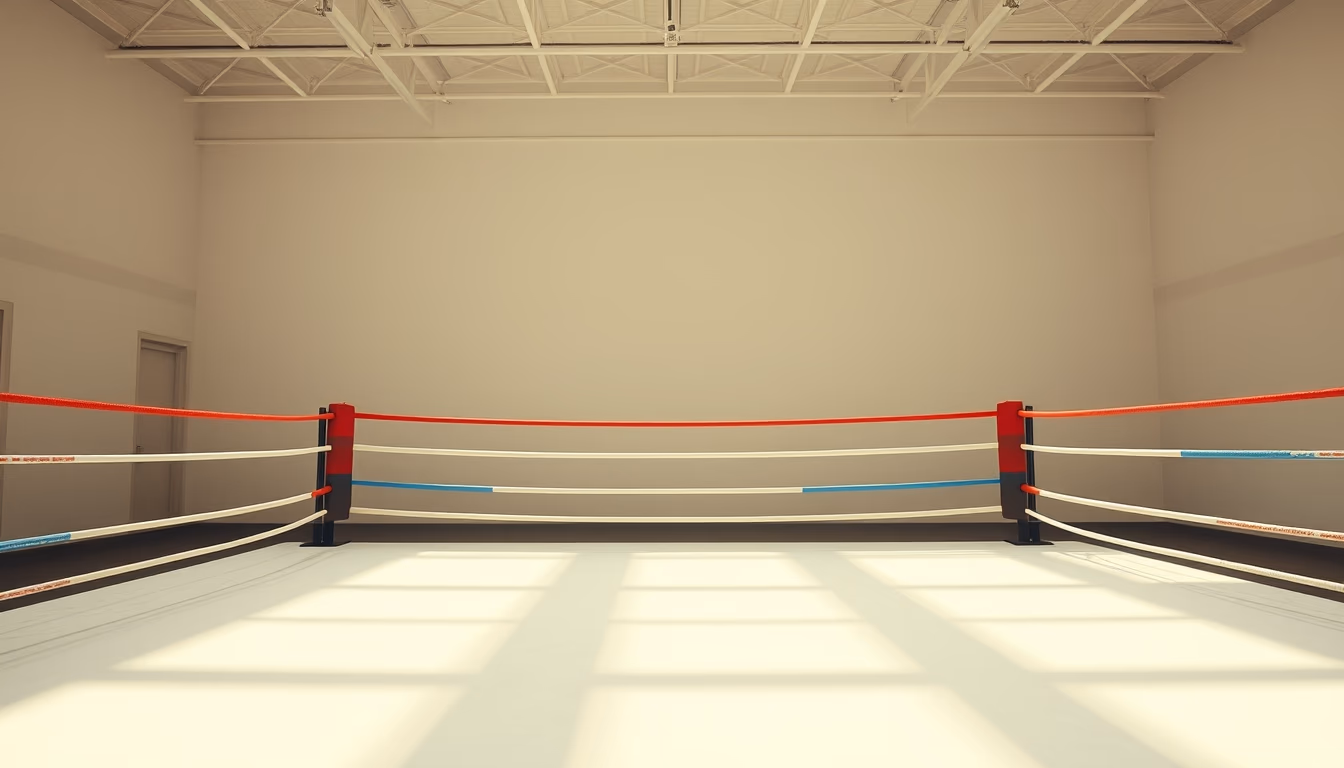 boxing ring empty in editorial style