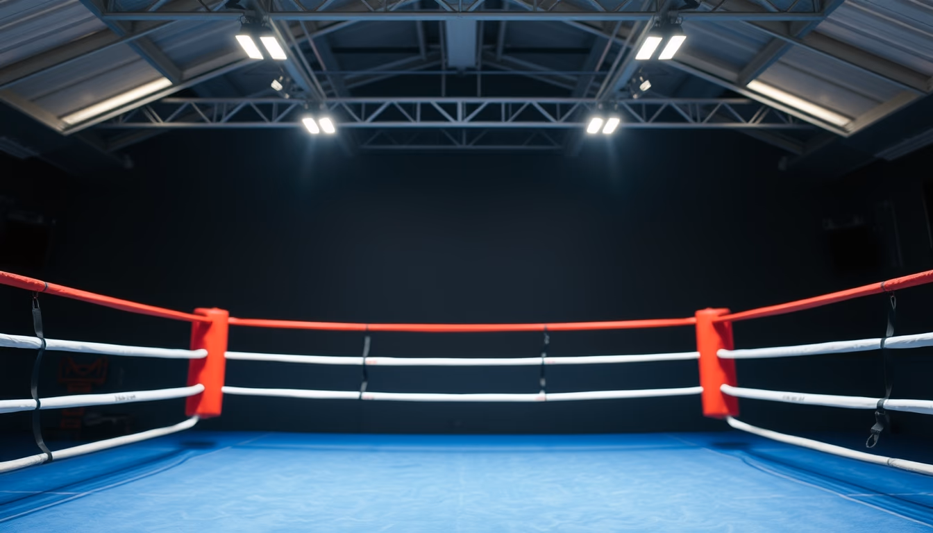 boxing ring empty in editorial style
