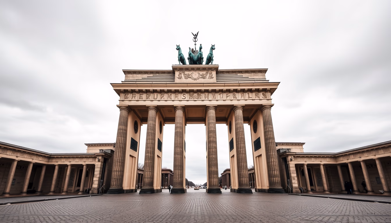 brandenburg gate berlin in editorial style