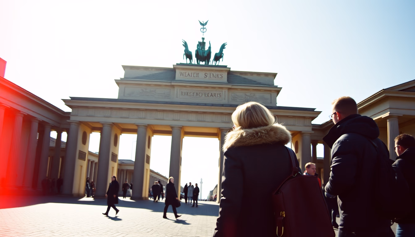brandenburg gate berlin in editorial style