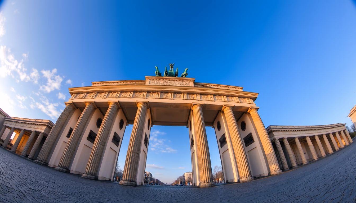 brandenburg gate berlin in editorial style