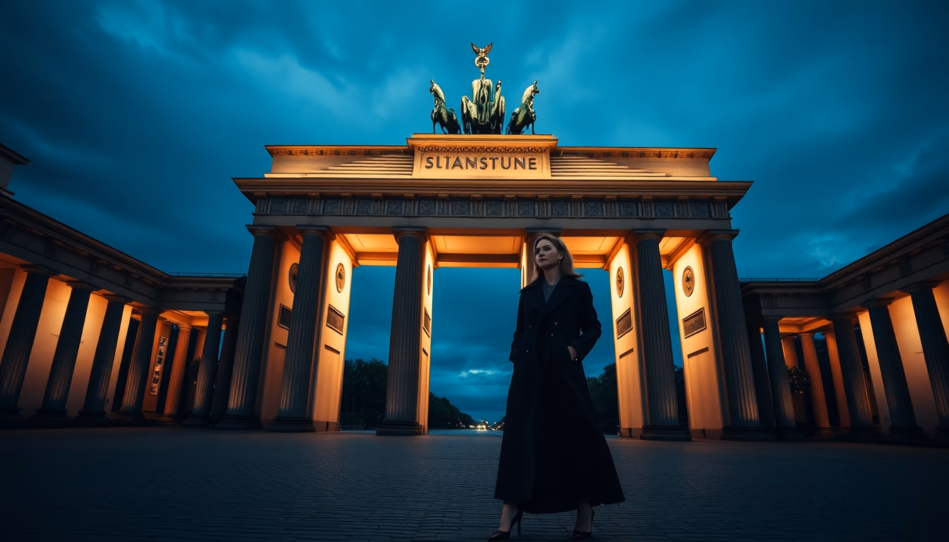 brandenburg gate berlin in editorial style